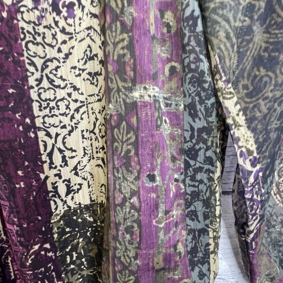 Christopher & Banks Blouse SZ Small‎ Women Purple Chiffon Overlay Tank Lining - Picture 7 of 15